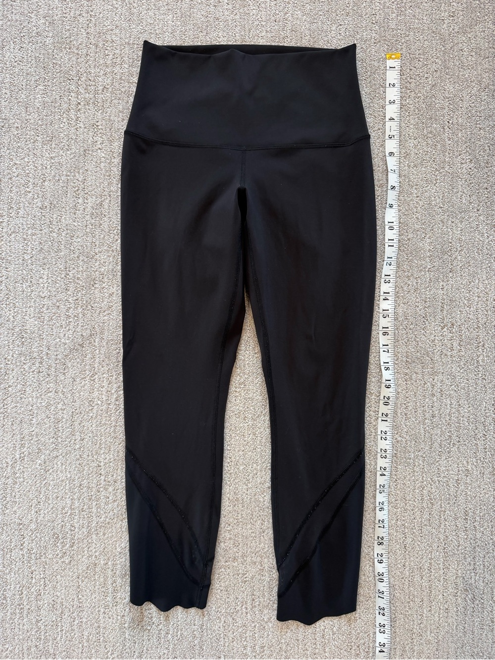 Lululemon Wunder Under Crop II Roll Down Scallop Full-On Luxtreme 24” Black
